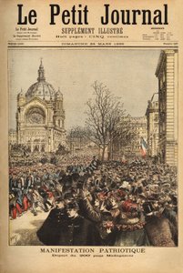 Manifestação patriótica em Paris, para o início do 200º regimento de Madagáscar. Gravação no "Le petit journal" 24/03/1895. A colecção da Selva. de Unknown artist