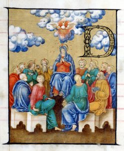 Pentecostes - descida do Espírito Santo. Miniatura de um século XV. Chiesa dell