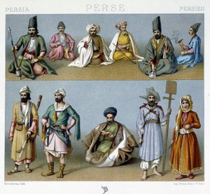 Traje Persa - em "O traje histórico" de Racinet de Unknown artist