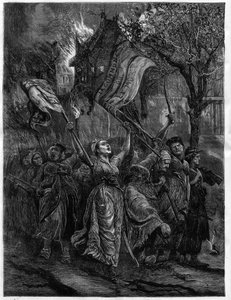 Máquinas petrolíferas que percorrem as ruas de Paris - La Commune de Unknown artist