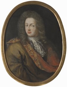 Philippe Christophe Comte de Kœnigsmark, officier de cavalerie de la cour de Hanovre - Retrato do Conde Philipp Christoph von Koenigsmarck (1665-1694), Anônimo . Óleo sobre tela, Último quarto do 17º cen... Dimensão : 79x59 cm. Nationalmuseum Estocolmo de Unknown artist