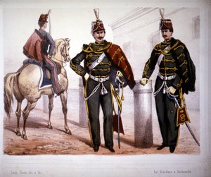Piacenza Hussars (Itália), traje em 1866. de Unknown artist