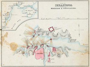 "" Plano de Sebastopol com fortificações e muralhas, Crimee "" de Unknown