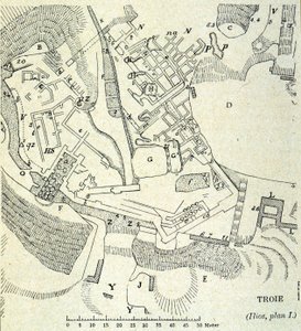 Plano de Tróia: Escavação de Heinrich Schliemann de Unknown artist