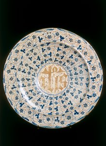 Placa com monograma cristalizado, fabricação Valenciana de Unknown artist