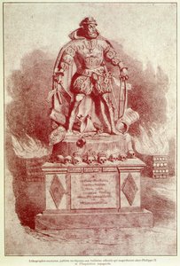 Retrato de Filipe II sobre a Inquisição Espanhola - gravura de Unknown artist