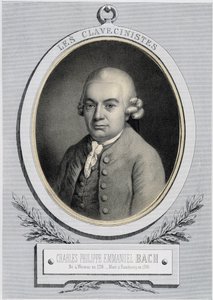 Retrato em medalhão de Charles Philippe Emmanuel Bach (1714-1788), filho de Jean Sebastien Bach, n.d. 19 s. de Unknown artist