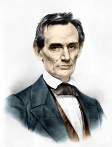 Retrato de Abraham Lincoln (1809 - 1865) 16º Presidente dos Estados Unidos da América.