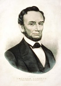 Retrato de Abraham Lincoln. Estadista americano (1809 a 1865). de Unknown artist