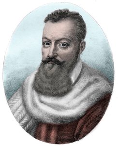 Retrato de Aquiles de Harlay primeiro Presidente do Parlamento de Paris - Retrato de Aquiles de Harlay, Comte de Beaumont Magistrat français premier président du Parlement de Paris (1536 -1619) - de Unknown artist