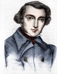 Retrato de Alexis de Tocqueville (1805 - 1859), historiador e político francês. Gravura do século XIX. de Unknown artist