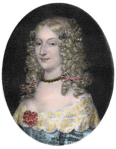 Retrato de Anne-Genevieve de Bourbon-Conde (1619-79) Duquesa de Longueville - Retrato de Anne Genevieve de Bourbon Conde (Anne-Genevieve de Bourbon-Conde), Duquesa de Longueville (1619-1679) gravura do século XIX de Unknown artist