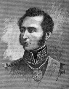 Retrato de Antonio Jose de Sucre (1795-1830) - líder da independência venezuelana - gravura de Unknown artist