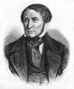 Retrato de Auguste Barbier (1805 - 1882), escritor francês. gravura de 1870. de Unknown artist
