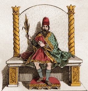 Retrato de Bonifácio III da Toscana (985-1052) Marquês de Canossa e Toscana - Bonifácio III, Marquês da Toscana ou Bonifácio de Canossa - Bonifacio III di Canossa (o Bonifacio IV di Toscana) Gravura de 1861 de Unknown artist