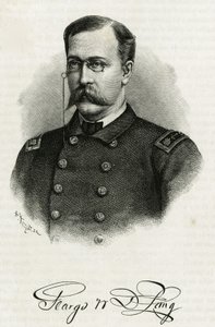 Retrato do Capitão Georges Washington De Long (1844-1881) da tripulação de La Jeannette, para a missão no pólo norte. Gravura para ilustrar "Le voyage de la Jeannette" (A viagem da Jeannette) de Unknown artist