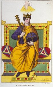 Retrato de Carlos II, o Careca (823 - 877), gravura do Rei de França de 1830 de Unknown artist