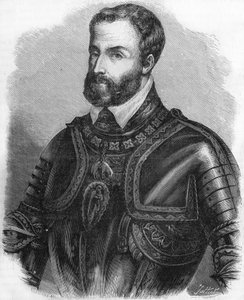 Retrato de Carlos V (1500-1558), Imperador do Sacro Império Germânico de 1519 a 1556. Gravura do século XIX. de Unknown artist