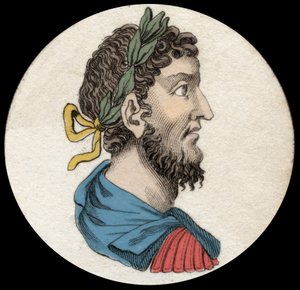 Retrato de Commodus (161-192), Imperador Romano. Gravura do século XIX de Unknown artist