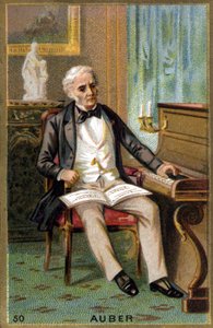Retrato de Daniel François Esprit Auber (1782-1871), compositor francês. Cromolitografia do século XIX. de Unknown artist