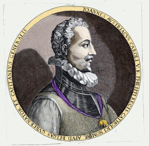 Retrato de Don Juan da Áustria (1547-1578), filho ilegítimo de Carlos V (1500 - 1558). Gravura de Unknown artist