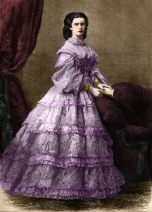 Retrato de Elisabeth de Wittelsbach (1837-1898) (sissi), Impress of Austria (1854-1898) e Rainha da Hungria (1867-1898), Nee Duchess in Baviere. (EMPRESA ELISABETH DA ÁUSTRIA). Gravura de 1864. Coleção privada. de Unknown artist
