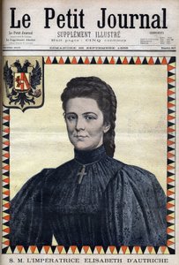 Retrato de Elisabeth of Austria (Sissi) - no "The Petity Journal" de 25/09/1898 de Unknown artist