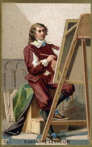 Retrato de Eustache Le Sueur (1617 - 1655), pintor, designer e decorador francês. Cromolitografia do século XIX. de Unknown artist