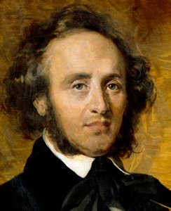 Retrato de Felix Mendelssohn Bartholdy (1809-1847) compositor alemão. de Unknown artist