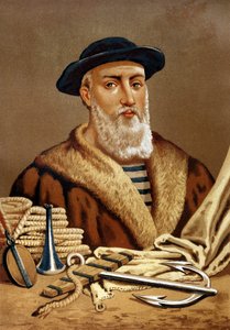 Retrato de Fernand de Magalhães. em português Fernand de Magalhães navegador português (1480 a 1521). depois de hombres y Mujeres celebres. Barcelona 1877. de Unknown artist