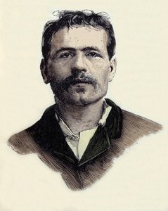 Retrato de François Claudius Koenigstein (1859-1892), ativista terrorista anarquista francês. Gravura do século XIX de Unknown artist
