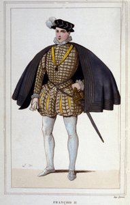 Retrato de François II (1544 - 1560), gravura do Rei de França a partir de 1830 de Unknown artist