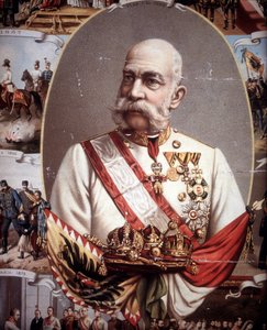 Retrato de François José I (1830 -1916). Imperador da Áustria e Rei da Hungria. Cromolitógrafo do final do século XIX. de Unknown artist