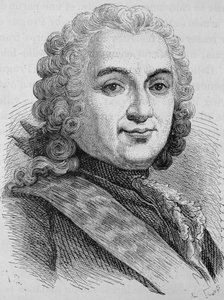 Retrato de François de Chevert (1695 - 1769). Gravura do final do século XIX em "Histoire de France" de H. Martin. de Unknown artist
