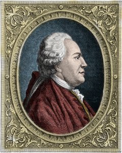 Retrato de Franz-Anton Mesmer (1734-1815) (Frederic Antoine Mesmer - Franz Anton Mesmer) Médico alemão, fundador da teoria do magnetismo animal (mesmerismo). Gravura a cores do século XIX. de Unknown artist