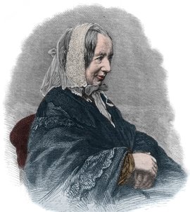 Retrato de Fredrika Bremer (1801-65) (gravura) uma escritora sueca e uma feminista ativista de Unknown artist