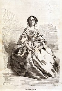 Retrato de George Sand (Aurore Dupin, Baronne Dudevant) (1804-1876). de Unknown artist