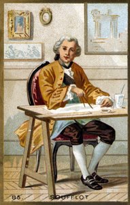Retrato do soufflot de Germain (1713 - 1780), arquiteto francês. Cromolitografia do final do século XIX. de Unknown artist