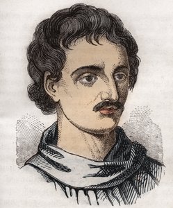 Retrato de Giordano Bruno (1548-1600) frade dominicano italiano, filósofo, matemático, poeta e astrólogo. de Unknown artist