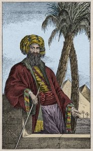 Retrato de Giovanni Battista (Gianbattista) Belzoni (1778-1823), explorador e arqueólogo italiano, que fez importantes descobertas arqueológicas no Egito - Retrato de Giovanni Battista Belzoni (1778-1823), explorador e arqueólogo italiano, gravura de Unknown artist