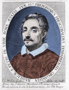 Retrato de Girolamo (ou Gerolamo) Frescobaldi (1583 - 1643) Compositor italiano. de Unknown artist