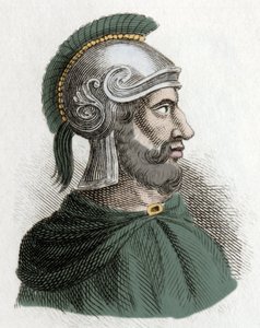 Retrato de Hamilcar Barca (ou Barcas) (cerca de 275-228 AC), estadista e general cartaginês, fundador da dinastia Barcides e pai de Aníbal. Gravura do século XIX. de Unknown artist