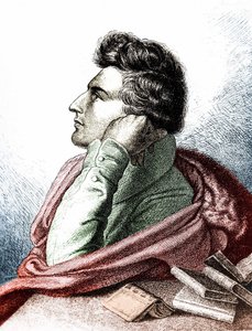 Retrato de Heinrich Heine (1797 - 1856), poeta lírico e publicitário alemão de Unknown artist