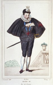 Retrato de Henrique III (1551 - 1589), Rei de França. gravura de 1830 de Unknown artist