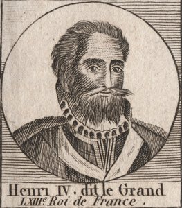 Retrato de Henrique IV (1553-1610) Rei de França - Retrato de Henrique IV (1553-1610) Rei de França - gravura de "Instruction sur l