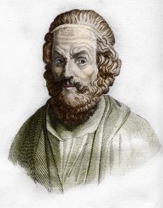 Retrato de Homero (século IX a.C.) Poeta grego. na história antiga de Rollin.1829 de Unknown artist