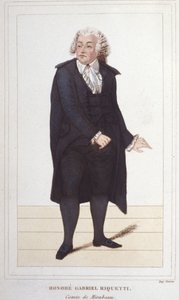 Retrato de Honore Gabriel (Honore-Gabriel) Riqueti, Conde de Mirabeau (1749-1791), político francês. gravura de 1830 de Unknown artist