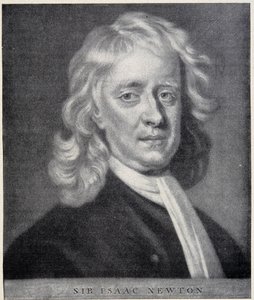 Retrato de Isaac Newton, o original preservado de perto no Observatório de Berlim. de Unknown artist