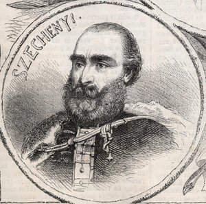 Retrato de Istvan Szechenyi (1791-1860), político húngaro - Gravura de "O Mundo Ilustrado de Unknown artist