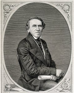 Retrato de Jakob Liebmann Beer, conhecido como Giacomo Meyerbeer (1791 - 1864), compositor alemão. Gravura do século XIX. de Unknown artist